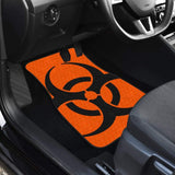 Black Biohazard Sign Orange Background Car Floor Mats 211204 - YourCarButBetter
