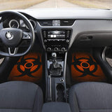 Black Biohazard Warning Orange Background Car Floor Mats 211204 - YourCarButBetter