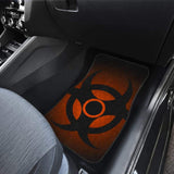 Black Biohazard Warning Orange Background Car Floor Mats 211204 - YourCarButBetter