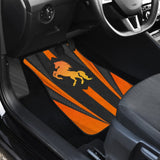 Black Orange Horse Mustang Metallic Style Printed Amazing Gift Ideas Car Floor Mats 211407 - YourCarButBetter