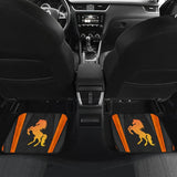 Black Orange Horse Mustang Metallic Style Printed Amazing Gift Ideas Car Floor Mats 211407 - YourCarButBetter