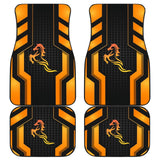 Black Orange Horse Mustang Metallic Style Printed Car Accessories Car Floor Mats 211407 - YourCarButBetter