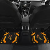Black Orange Horse Mustang Metallic Style Printed Car Accessories Car Floor Mats 211407 - YourCarButBetter