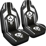 Black White Punisher Skull Mitsubishi Car Seat Covers 210801 - YourCarButBetter