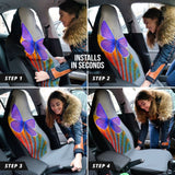Blue Butterfly Macro Car Seat Covers 210501 - YourCarButBetter