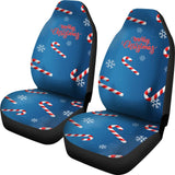 Blue Xmas Christmas Candy Cane Snowflake Car Seat Covers 212303 - YourCarButBetter