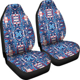 Boho Alien Space Pattern Two Car Seat Covers 103131 - YourCarButBetter