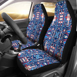 Boho Alien Space Pattern Two Car Seat Covers 103131 - YourCarButBetter
