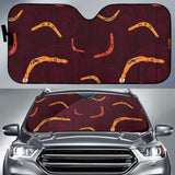 Boomerang Australian Aboriginal Ornament Circle Black Background Car Auto Sun Shades 094201 - YourCarButBetter