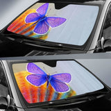 Butterfly_Blue_White_Wings Sun Shade amazing best gift ideas 172609 - YourCarButBetter