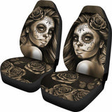 Calavera Girl - Sepia - Car Seat Covers 101807 - YourCarButBetter