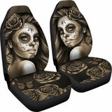 Calavera Girl - Sepia - Car Seat Covers 101807 - YourCarButBetter