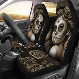 Calavera Girl - Sepia - Car Seat Covers 101807 - YourCarButBetter
