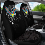 Car Seat Covers Africa - Congo Flag Color With Leopards 092813 - YourCarButBetter