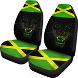 Car Seat Covers Africa - Jamaica Flag Color With Lion - 161012 - YourCarButBetter