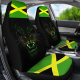 Car Seat Covers Africa - Jamaica Flag Color With Lion - 161012 - YourCarButBetter
