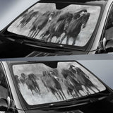 Car Sun Shade With Wild Horses Print 172609 - YourCarButBetter