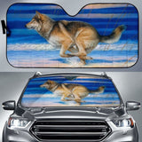 Car Sun Shade With Wolf Print 172609 - YourCarButBetter