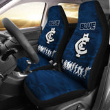 Carlton Blues Car Seat Covers Anzac Day Army Patterns 550317 - YourCarButBetter