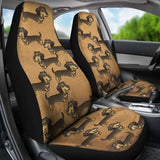 Cartoon Wire Haired Dachshund Car Seat Cover 092813 - YourCarButBetter
