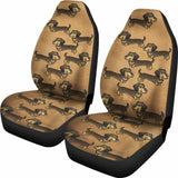 Cartoon Wire Haired Dachshund Car Seat Cover 092813 - YourCarButBetter