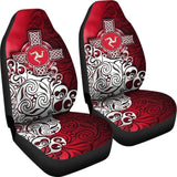 Celtic Car Seat Covers - Isle Of Man Flag With Celtic Cross 184610 - YourCarButBetter
