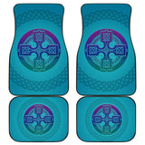 Celtic Circle Cross Car Floor Mats Set Purple and Blue 210301 - YourCarButBetter