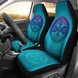 Celtic Circle Cross Car Seat Covers Set Purple and Blue 210301 - YourCarButBetter