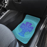 Celtic Cross Car Floor Mats Knot Circle Set Light Of Blue 210301 - YourCarButBetter
