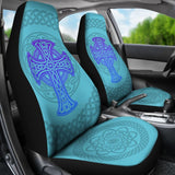 Celtic Cross Car Seat Covers Knot Circle Set Light Of Blue 210301 - YourCarButBetter