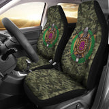 Classic Green Camouflage Omega Psi Phi Car Seat Covers 211706 - YourCarButBetter