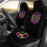 Colorful Peace & Love Car Seat Covers 221205 - YourCarButBetter