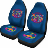 Colorful Peace & Love Car Seat Covers 221205 - YourCarButBetter