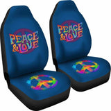 Colorful Peace & Love Car Seat Covers 221205 - YourCarButBetter