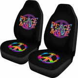 Colorful Peace & Love Car Seat Covers 221205 - YourCarButBetter