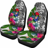 Cook Islands Car Seat Covers White - Turtle Plumeria Banana Leaf - 091114 - YourCarButBetter