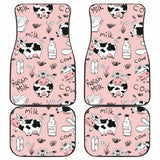 Cows Milk Product Pink Background Front And Back Car Mats 144730 - YourCarButBetter