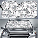 Cute French Bulldog Head Pattern Car Auto Sun Shades 172609 - YourCarButBetter