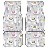 Cute Llama Alpaca Pattern Front And Back Car Mats 194013 - YourCarButBetter