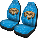 Dachshund Face Blue Car Seat Covers Bestselling 092813 - YourCarButBetter