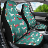 Dachshund Pattern In Blue Color Car Seat Covers 092813 - YourCarButBetter