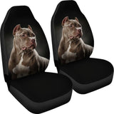 Dark Grey Pit Bull Black Car Seat Covers 210802 - YourCarButBetter