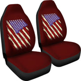 Dark Red American Flag Car Seat Covers 211206 - YourCarButBetter