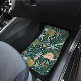 Dinosaurs Tropical Leaves Flower Pattern Front And Back Car Mats 154813 - YourCarButBetter