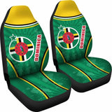 Dominica Car Seat Covers Circle Stripes Flag Version Amazing 092813 - YourCarButBetter
