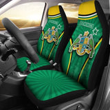 Dominica Green Car Seat Covers Circle Stripes Flag Version Amazing 092813 - YourCarButBetter