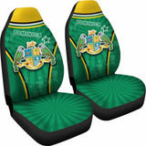 Dominica Green Car Seat Covers Circle Stripes Flag Version Amazing 092813 - YourCarButBetter