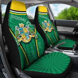 Dominica Green Car Seat Covers Circle Stripes Flag Version Amazing 092813 - YourCarButBetter
