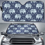 Elephant Tribal Design Pattern Car Auto Sun Shades 104020 - YourCarButBetter
