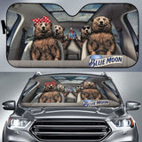 Family Bear Drink Beer Blue Moon Car Sun Shade Funny 172609 - YourCarButBetter
